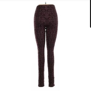 Free People Purple/Brown Knit Floral Leggings Size Medium